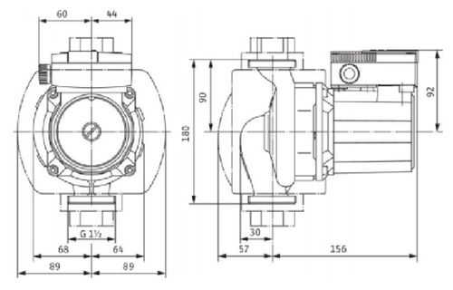 Насос циркуляционный Wilo TOP-S25/13 EM Ду25 Ру10 однофазный, с мокрым ротором, напор - 13 м, 50 Гц, 230B, материал - чугун