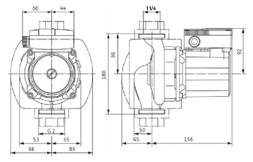 Насос циркуляционный Wilo TOP-S30/4 EM Ду30 Ру10 однофазный, с мокрым ротором, напор - 4 м, 50 Гц, 230B, материал - чугун