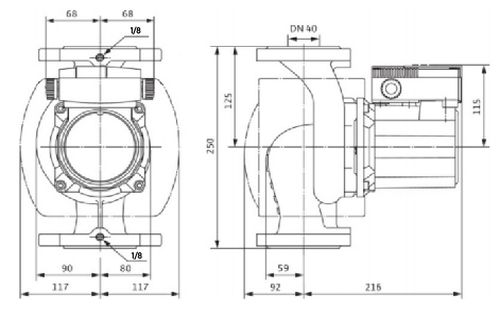 Насос циркуляционный Wilo TOP-S40/10 DM Ду40 Ру10 трехфазный, с мокрым ротором, напор - 10 м, 50 Гц, 400B, материал - чугун