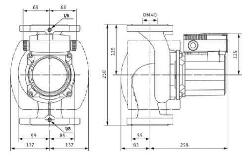 Насос циркуляционный Wilo TOP-S40/15 EM Ду40 Ру10 однофазный, с мокрым ротором, напор - 10 м, 50 Гц, 230B, материал - чугун 