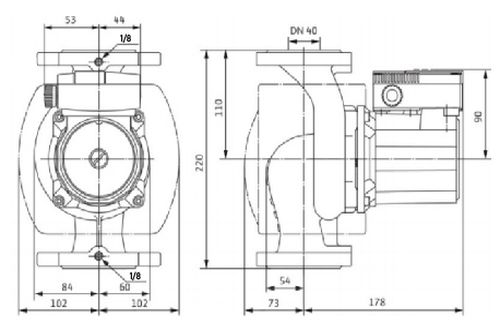 Насос циркуляционный Wilo TOP-S40/4 EM Ду40 Ру10 однофазный, с мокрым ротором, напор - 4 м, 50 Гц, 230B, материал - чугун