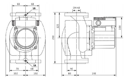 Насос циркуляционный Wilo TOP-S40/7 DM Ду40 Ру10 трехфазный, с мокрым ротором, напор - 7 м, 50 Гц, 400B, материал - чугун