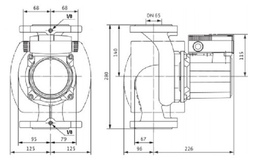 Насос циркуляционный Wilo TOP-S65/7 DM Ду65 Ру10 трехфазный, с мокрым ротором, напор - 7 м, 50 Гц, 400B, материал - чугун