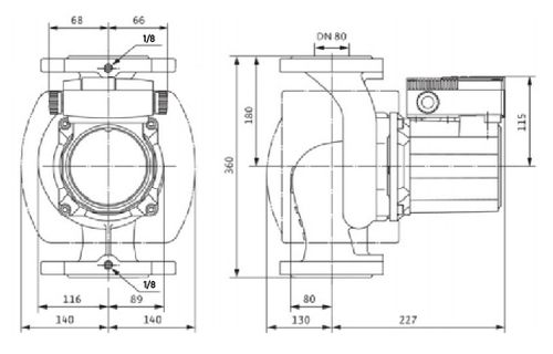 Насос циркуляционный Wilo TOP-S80/7 DM Ду80 Ру6 трехфазный, с мокрым ротором, напор - 7 м, 50 Гц, 400B, материал - чугун