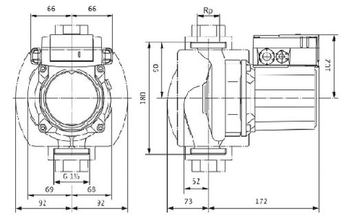 Насос циркуляционный Wilo TOP-Z25/10 DM Ду25 Ру16 трехфазный, с мокрым ротором, напор - 10 м, 50 Гц, 400B, материал - бронза