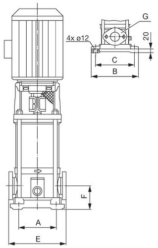 Насосы многоступенчатые Wilo MVI 410-3/16/E/3-380-50-2 поверхностные, корпус - чугун, мощность - 2.2кВт, производительность - 67л/мин, 380В
