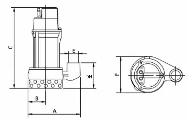 Насосы дренажные Zenit DRE Ду32-50 погружные, мощность - 370-1500 Вт, IP68, материал корпуса - чугун