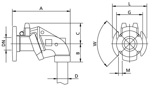 Присоединительное устройство Zenit DAC-E G50/50H Ду50x50 Ру10 донное, для внешнего соединения, материал корпуса - чугун