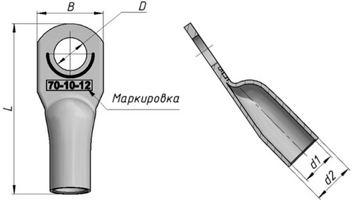 Наконечники кольцевые ЗЭТАРУС ТАМ опрессовочные, сечение 120мм2, диаметр контактного стержня 12мм, внутренний диаметр 14мм, медно-алюминиевые с напылением