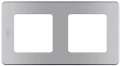 Изображение товара Рамка Legrand INSPIRIA 2 поста 84х155х10 мм, материал корпуса - пластик, монтаж - универсальный, цвет - алюминий