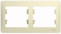 Изображение товара Рамка Schneider Electric Glossa 2 поста 83х154х12 мм, материал корпуса - пластик, монтаж - горизонтальный, цвет - бежевый