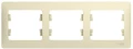 Изображение товара Рамка Schneider Electric Glossa 3 поста 83х225х12 мм, материал корпуса - пластик, монтаж - горизонтальный, цвет - бежевый