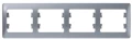 Изображение товара Рамка Schneider Electric Glossa 4 поста 83х296х12 мм, материал корпуса - пластик, монтаж - горизонтальный, цвет - алюминий