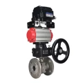 Изображение товара Кран шаровой DN.ru BV3232P(2pc)-FP-F-ISO-H Ду150 Ру16, 24х24, полнопроходной, фланцевый, с пневмоприводом PA-DA-140, ручным дублером MON4-1200-T54-ISO и электропневматическим поворотным позиционером YT-1000RSN без обратной связи