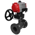 Изображение товара Кран шаровой ALSO КШ.Ф.Р.080.16-01 Ду80 Ру16 стандартнопроходной, фланцевый, корпус - сталь 20, уплотнение - PTFE, управление - пневмопривод DN.ru PA-DA-083 с пневмораспределителем DN.ru-4М310-08 24В NAMUR и ручным дублером HDM-2