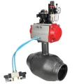Изображение товара Кран шаровой ALSO КШ.П.П.Р.100.25-01 Ду100 Ру25 полнопроходной, под приварку, корпус - сталь 20, уплотнение - PTFE, управление - пневмопривод DN.ru PA-SA-160 с пневмораспределителем DN.ru-4V320-08 220 В, БКВ APL-210N и БПВ AFC2000