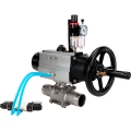 Изображение товара Кран шаровой DN.ru BV3232P(3pc)-FP-W-ISO-H LONG Ду80 Ру25, полнопроходной, трехсоставной, нержавеющая сталь 316, уплотнение - PTFE, под приварку, с пневмоприводом PA-DA-105-1, с пневмораспределителем 4V320-08 AC220V, БПВ AFC2000