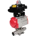 Изображение товара Кран шаровой DN.ru BV3232P(3pc)-FP-W-ISO-H LONG Ду80 Ру25 полнопроходной, корпус - нержавеющая сталь 316, уплотнение - PTFE, под приварку, с пневмоприводом DN.ru PA-DA-083 и БКВ APL-410N EX