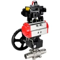 Изображение товара Кран шаровой DN.ru BV3232P(3pc)-FP-W-ISO-H LONG Ду65 Ру25 полнопроходной, корпус - нержавеющая сталь 316, уплотнение - PTFE, под приварку, с пневмоприводом DN.ru PA-DA-083, редуктором DN.ru MON2-450-T28-ISO и БКВ APL-410N EX
