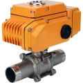 Изображение товара Кран шаровой DN.ru BV3232P(3pc)-FP-W-ISO-H LONG Ду20 Ру63 полнопроход., корпус - нерж.сталь 316, уплотнение - PTFE, под приварку, с 1/4-оборотным эл.приводом DN.ru QT-N-005EM-A1-220VAC-У1 DAR c датчиком обратн. связи и входным управляющ. сигналом 4-20мА