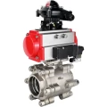 Изображение товара Кран шаровой DN.ru BV3232P(3pc)-FP-SW-ISO-H Ду100 Ру63 полнопроходной, корпус - нержавеющая сталь SS316, под приварку, с пневмоприводом PA-SA-160, пневмораспределителем 4M310-08 AC220V, БКВ APL-210N