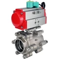 Изображение товара Кран шаровой DN.ru BV3232P(3pc)-FP-SW-ISO-H Ду100 Ру63 полнопроходной, корпус - нержавеющая сталь SS316, под приварку, с пневмоприводом PA-DA-105, магнитным переключателем ALS200D
