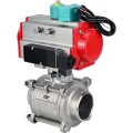 Изображение товара Кран шаровой DN.ru BV3232P(3pc)-FP-W-ISO-H WDVF Ду15 Ру63 полнопроходной, трехсоставной, корпус - нержавеющая сталь 316, уплотнение - PTFE, под приварку, с пневмоприводом PA-DA-052, пневмораспределителем 4М310-08 220В и магнитным переключателем ALS200D