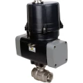 Изображение товара Кран шаровой DN.ru BV3232P(2pc)-FP-T-ISO-H Ду80 Ру40 полнопроходной, внутренняя резьба, корпус - нержавеющая сталь 316, уплотнение - PTFE, с электроприводом DN.ru QTSA-N-005EM-O0-220VAC с пружинным возвратом
