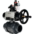 Изображение товара Кран шаровой DN.ru BV4242E-FP-GRM-ISO Дн40 Ру10 полнопроходной, корпус - НПВХ, шар - НПВХ, уплотнение - EPDM, с пневмоприводом PA-DA-105-1, пневмораспределителем 4M310-08 DC24V, БКВ APL-210N и БПВ AFC2000