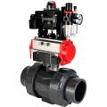 Изображение товара Кран шаровой DN.ru BV4242E-FP-GRM-ISO Дн20 Ру10 полнопроходной, корпус - НПВХ, шар - НПВХ, уплотнение - EPDM, с пневмоприводом PA-DA-052, пневмораспределителем 4M310-08 AC220V, БКВ APL-410N EX и БПВ AFC2000