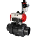 Изображение товара Кран шаровой DN.ru BV4242E-FP-GRM-ISO Дн50 Ру10 полнопроходной, корпус - НПВХ, шар - НПВХ, уплотнение - EPDM, с пневмоприводом PA-DA-052, пневмораспределителем 4M310-08 AC220V и БПВ AFC2000