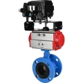 Изображение товара Затвор дисковый поворотный DN.ru WBV1313E-2W-F-H Ду50 Ру16 фланцевый, корпус - чугун GGG40, диск - чугун GGG40, уплотнение - EPDM, с пневмоприводом DN.ru PA-DA-105 и позиционером DN.ru YT-1000RSN с обратной связью
