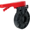 Изображение товара Затвор дисковый поворотный DN.ru WBV4242E-2W-Fb-H Дн80 Ру10 межфланцевый, корпус - UPVC (НПВХ), диск - UPVC (НПВХ), уплотнение - EPDM, с рукояткой