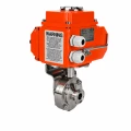 Изображение товара Затвор дисковый поворотный DN.ru WBV3131S-2W-C-H Ду100 Ру10 кламповый, корпус - пищевая нержавеющая сталь 304, уплотнение - Silicon, с электроприводом QT-N-003EM-O1-220VAC-У1 HARK