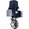 Изображение товара Затвор дисковый поворотный DN.ru WBV3131S-2W-T-H Ду40 Ру10 резьбовой, корпус - пищевая нерж. сталь AISI 304, диск - нерж. сталь AISI 304, уплотнение - Silicon, с электроприводом четвертьоборотным DN.ru QTSA-N-003EM-O0-220VAC с пружинным возвратом