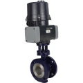 Изображение товара Затвор дисковый поворотный с тройным эксцентриситетом DN.ru WBV3EX-3431M-1W-F-ISO Ду100 Ру25 фланцевый, корпус - углеродистая сталь WCB, уплотнение - METAL, с электроприводом четвертьоборотным DN.ru QTSA-N-020EM-O0-220VAC с пружинным возвратом