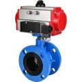 Изображение товара Затвор дисковый поворотный DN.ru WBV1313E-2W-F-H Ду80 Ру16 фланцевый, корпус - чугун GGG40, диск - чугун GGG40, уплотнение - EPDM, с пневмоприводом DN.ru PA-DA-105 и пневмораспределителем DN.ru 4М310-08 24В NAMUR