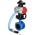 Изображение товара Затвор дисковый поворотный DN.ru WBV1313E-2W-F-H Ду65 Ру16 фланцевый, корпус - чугун GGG40, диск - чугун GGG40, EPDM, с пневмоприводом DN.ru PA-DA-105, пневмораспределителем DN.ru 4V320-10 220В, БКВ DN.ru APL-210N и ручным дублером DN.ru MON1-250-T26-ISO