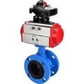 Изображение товара Затвор дисковый поворотный DN.ru WBV1313E-2W-F-H Ду125 Ру16 фланцевый, корпус - чугун GGG40, диск - чугун GGG40, уплотнение - EPDM, с пневмоприводом DN.ru PA-DA-130 и БКВ DN.ru APL-210N
