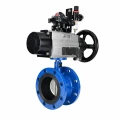 Изображение товара Затвор дисковый поворотный DN.ru WBV1331E-2W-F-H Ду100 Ру16 фланцевый, корпус - чугун GGG40, диск - нержавеющая сталь 304, уплотнение - EPDM, с пневмоприводом DN.ru PA-DA-105-1, 4M310-08 AC220V, APL-210N и AFC2000
