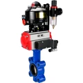 Изображение товара Затвор дисковый поворотный DN.ru WBV1616N-2W-Fb-H Ду50 Ру16 LUG корпус - чугун QT450, диск - чугун QT450, уплотнение - NBR, с пневмоприводом DN.ru PA-DA-065, пневмораспределителем 4М310-08 220В NAMUR, БКВ APL-510N EX и БПВ AFC2000