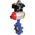 Изображение товара Затвор дисковый поворотный DN.ru WBV1631N-2W-Fb-H Ду100 Ру16 LUG корпус - чугун QT450, диск - нержавеющая сталь 304, уплотнение - NBR, с пневмоприводом DN.ru PA-DA-083, пневмораспределителем 4М310-08 24В NAMUR и БКВ APL-410N EX