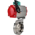 Изображение товара Затвор дисковый поворотный DN.ru WBV3131E-2W-W-H Ду40 Ру10 под приварку, корпус - пищевая нержавеющая сталь 304, уплотнение - EPDM, с пневмоприводом PA-SA-065 и магнитным переключателем ALS200D