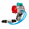 Изображение товара Затвор дисковый поворотный DN.ru WBV3131S-2W-C-H Ду50 Ру10 кламповый, корпус - пищевая нержавеющая сталь 304, уплотнение - Silicon, с пневмоприводом PA-SA-065, пневмораспределителем 4V320-08 AC220V и магнитным переключателем ALS200D
