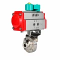 Изображение товара Затвор дисковый поворотный DN.ru WBV3131S-2W-C-H Ду80 Ру10 кламповый, корпус - пищевая нержавеющая сталь 304, уплотнение - Silicon, с пневмоприводом PA-SA-083 и магнитным переключателем ALS200D