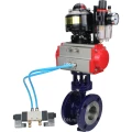Изображение товара Затвор дисковый поворотный с тройным эксцентриситетом DN.ru WBV3EX-3431M-1W-F-ISO Ду50 Ру25 фланцевый, углеродистая сталь WCB, диск - нерж.сталь 304, METAL, с пневмоприводом PA-DA-083, пневмораспределителем 4V320-10 220В, БКВ APL-510N EX и БПВ AFC2000