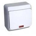 Изображение товара Выключатель одноклавишный Systeme Electric Этюд с подсветкой наружный IP20 220В
