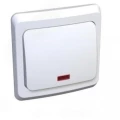 Изображение товара Выключатель одноклавишный Systeme Electric Этюд с подсветкой, белый, 10 А, IP20