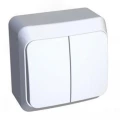 Изображение товара Выключатель двухклавишный Systeme Electric Этюд наружный белый IP20