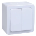 Изображение товара Двухклавишный выключатель IEK Гермес PLUS IP54 220В 10A белый наружный